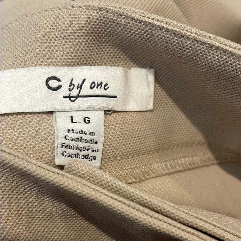C by One Beige wide leg pants